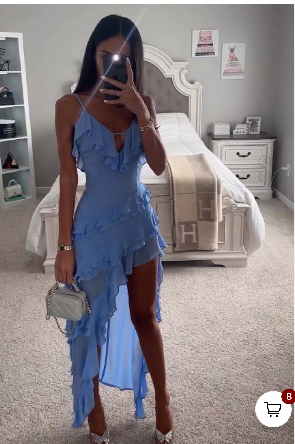 Blue frilly dress thumbnail