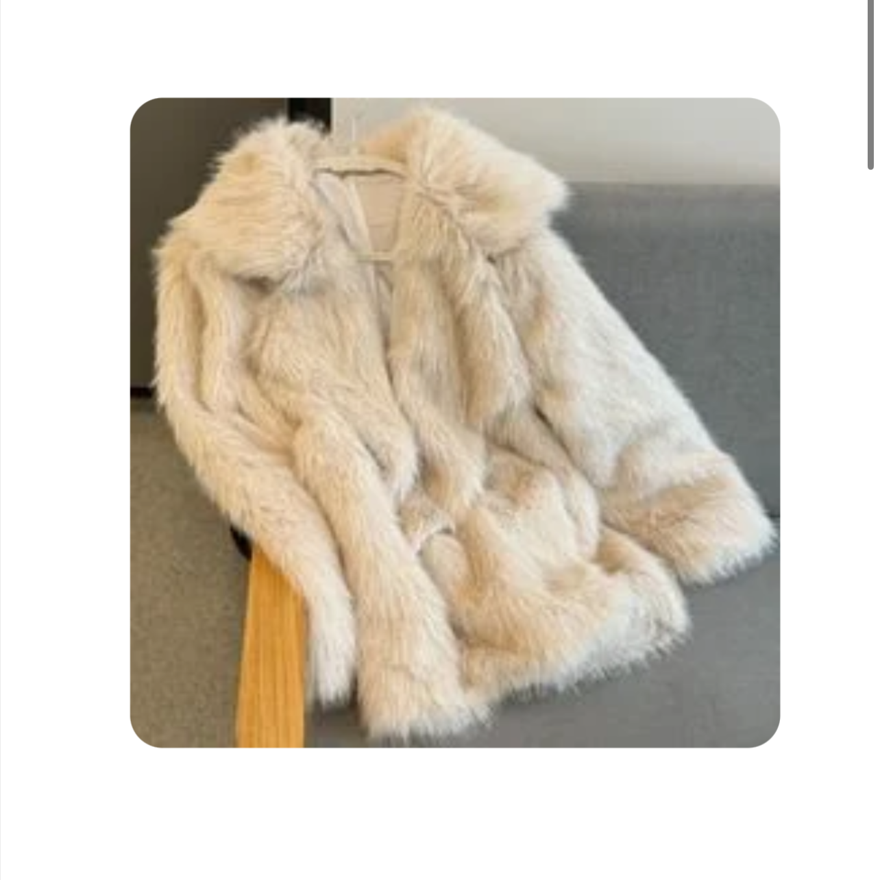 Cream fur coat thumbnail