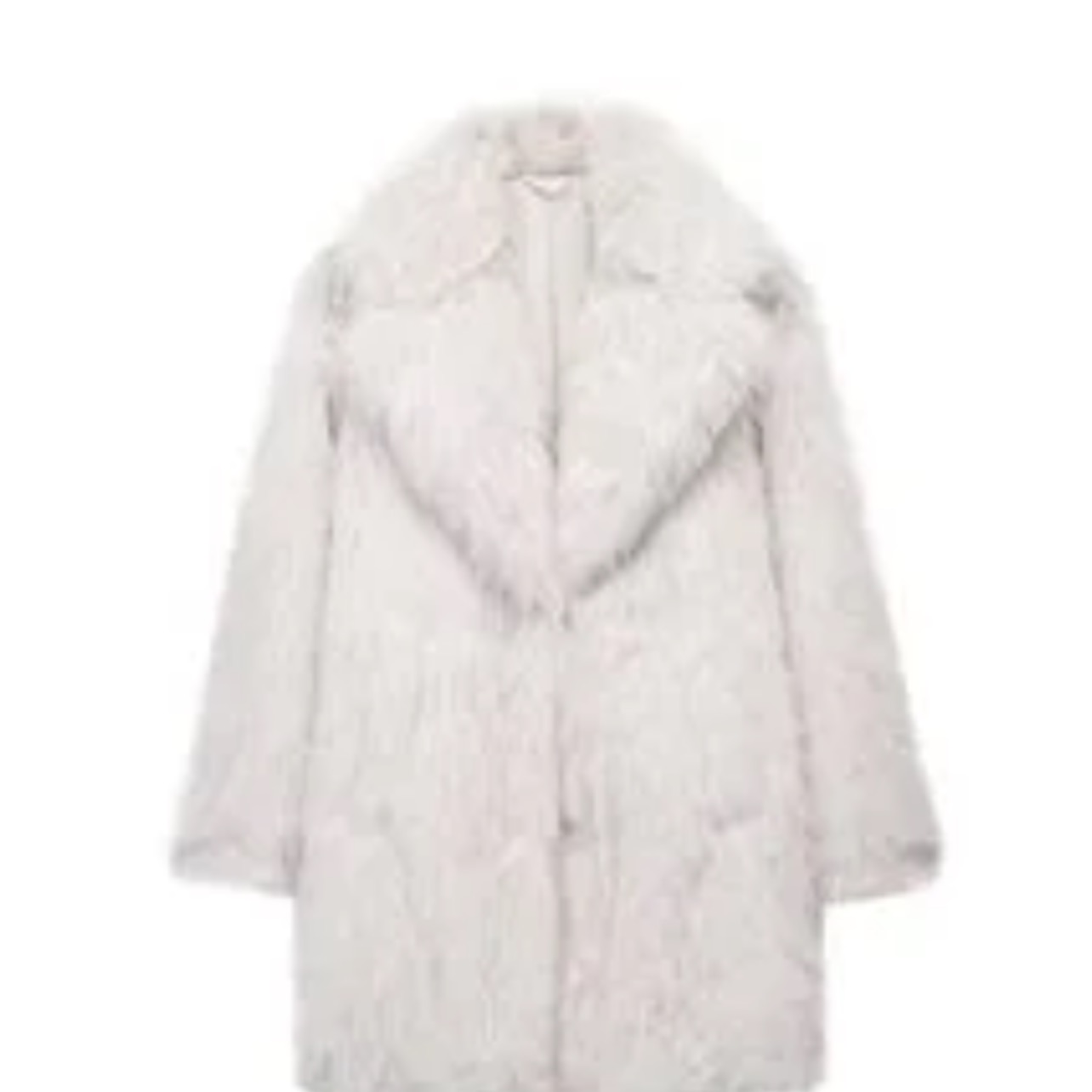 Cream longline fur coat thumbnail