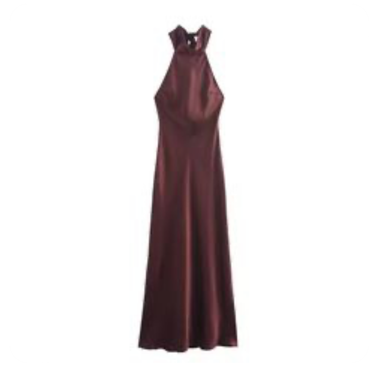 Burgundy satin dress thumbnail