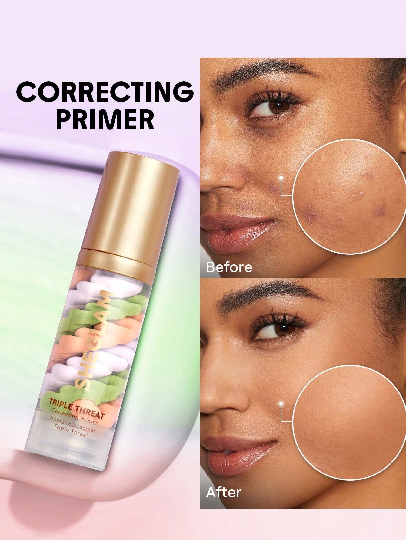 SHEGLAM Primer De CorreçãO De AmeaçA Tripla 3 Em 1 Primer De Maquiagem Facial Para Minimizar Poros Coloridos Primer Facial Leve Para Linhas Finas E CorreçãO De Cor Primer De Inverno Para Marca Beleza Maquiagem CosméTico Para Mulheres E Garotas Perfeito Para Inverno E Primavera Ideal Para Y2K Moda Elegante Adequado Para AniversáRio Natal Presente Festa De Pronto Melhor Cor thumbnail