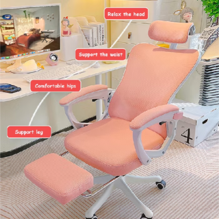 Ergonomic pink office chair thumbnail