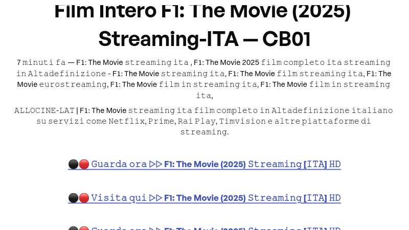 Film Intero F1: The Movie (2025) Streaming-ITA — CB01 | Built with Prezo thumbnail