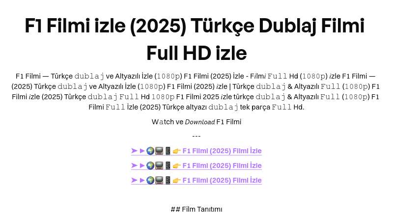 F1 Filmi izle (2025) Türkçe Dublaj Filmi Full HD izle | Built with Prezo thumbnail