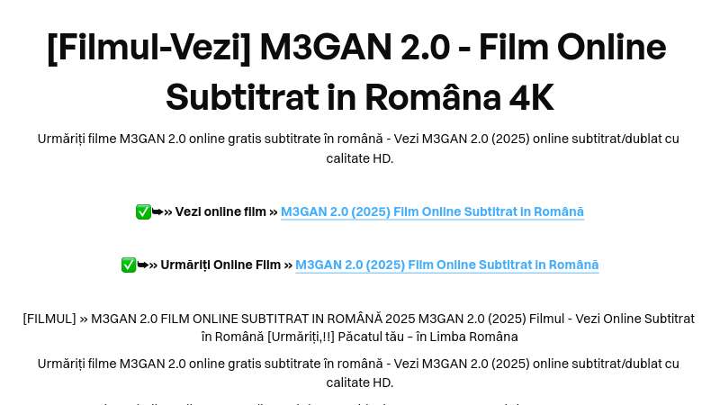 [Filmul-Vezi] M3GAN 2.0 - Film Online Subtitrat in Româna 4K | Built with Prezo thumbnail