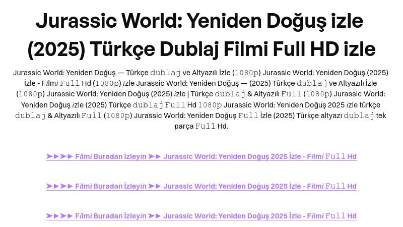 Jurassic World: Yeniden Doğuş izle (2025) Türkçe Dublaj Filmi Full HD izle | Built with Prezo thumbnail
