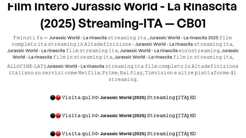 Film Intero Jurassic World - La Rinascita (2025) Streaming-ITA — CB01 | Built with Prezo thumbnail