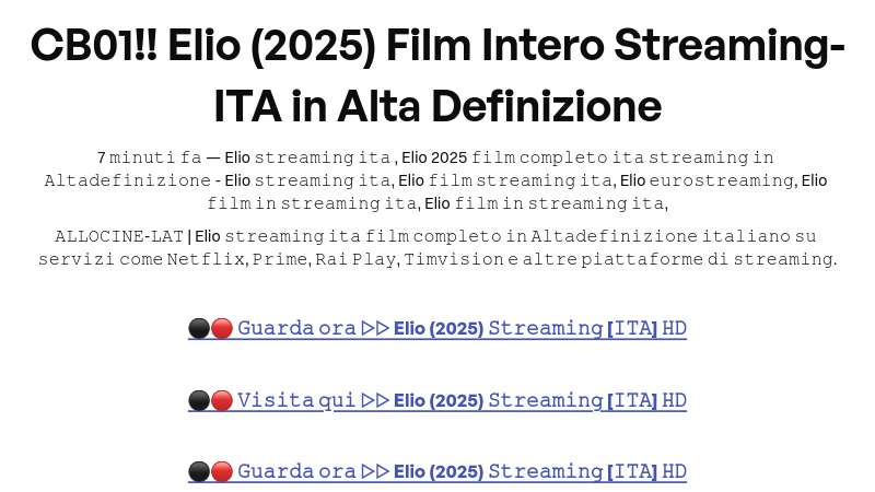 CB01!! Elio Streaming-ITA in Alta Definizione | Built with Prezo thumbnail