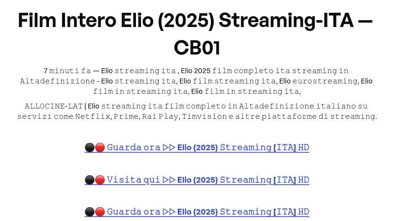 Film Intero Elio (2025) Streaming-ITA — CB01 | Built with Prezo thumbnail