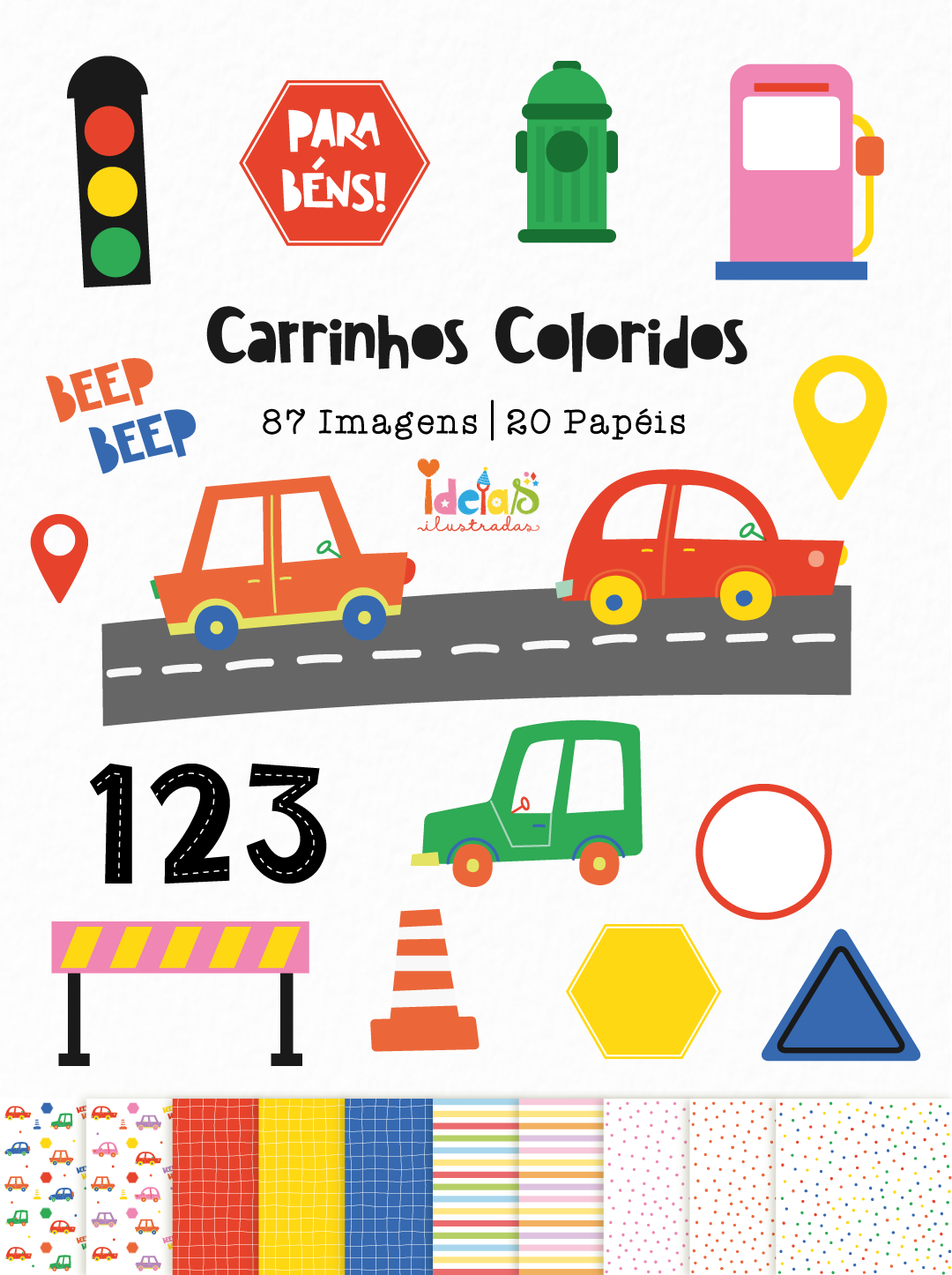 Kit Digital - Carrinhos Coloridos thumbnail