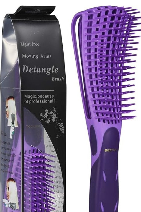 Amazon.com : BESTOOL Detangling Brush for Natural Hair, Detangler for 3/4abc Curly, Coily, Kinky Hair, Detangle Wet/Dry Easily with No Pain (Purple) : Beauty & Personal Care thumbnail