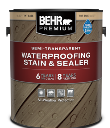 BEHR PREMIUM Semi-Transparent Waterproofing Stain & Sealer thumbnail