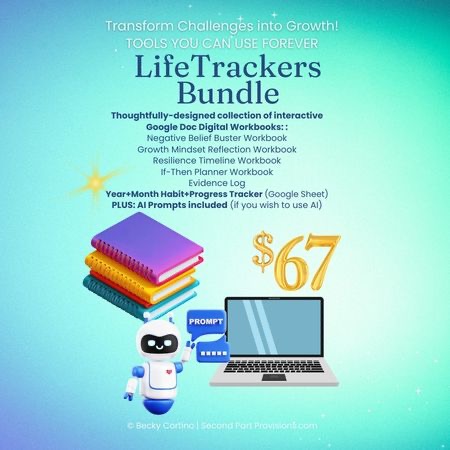 💙Transform Challenges Into Growth: LifeTrackers Bundle: 6 GoogleDoc Interactive Digital Workbooks thumbnail