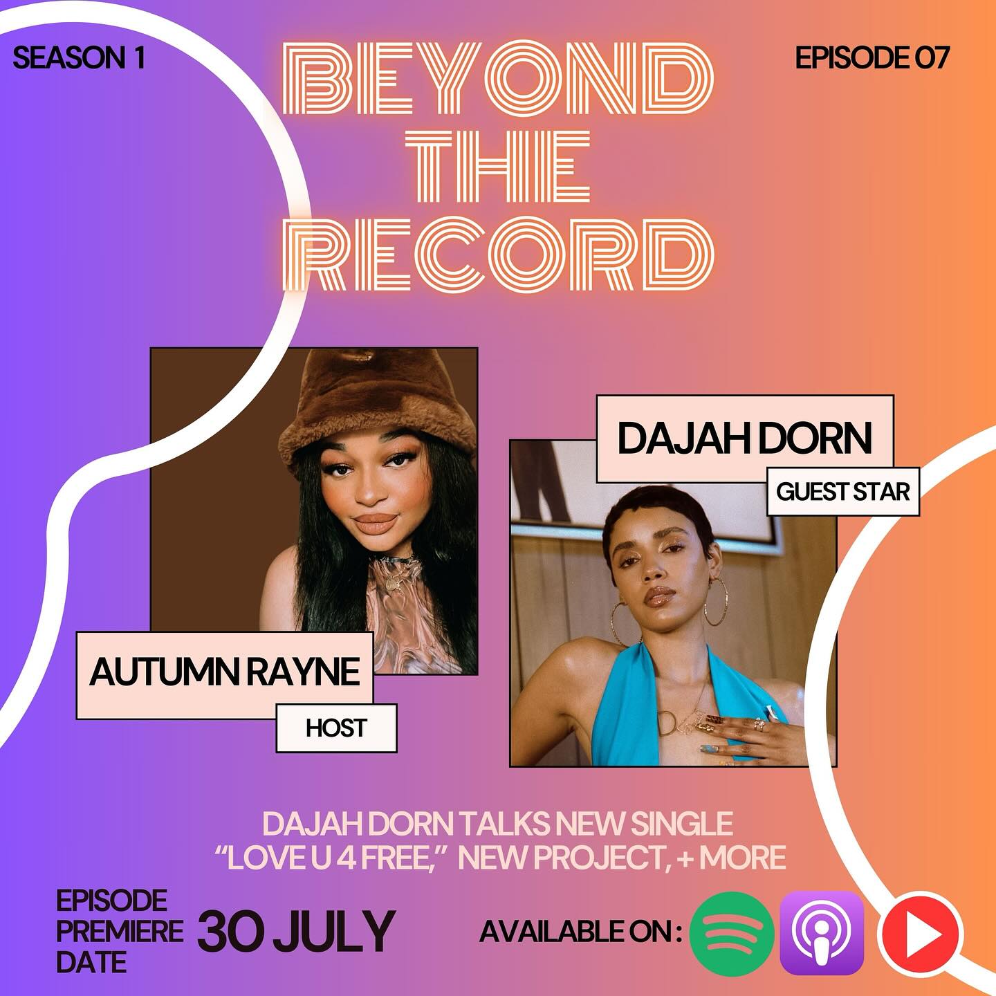 new episode with @dajahdorn out tomorrow on all streaming platforms🌟 

📸 (Dajah): Flordalis Espinal

#rnb #musicpodcast 