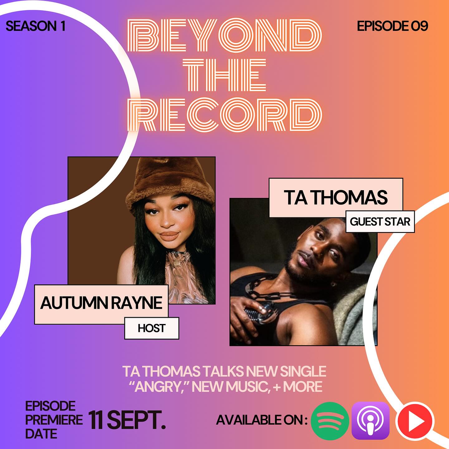 We got @tathomas on this week’s episode airing tomorrow 🎧 where he chats about his new single “Angry” and what fans can 