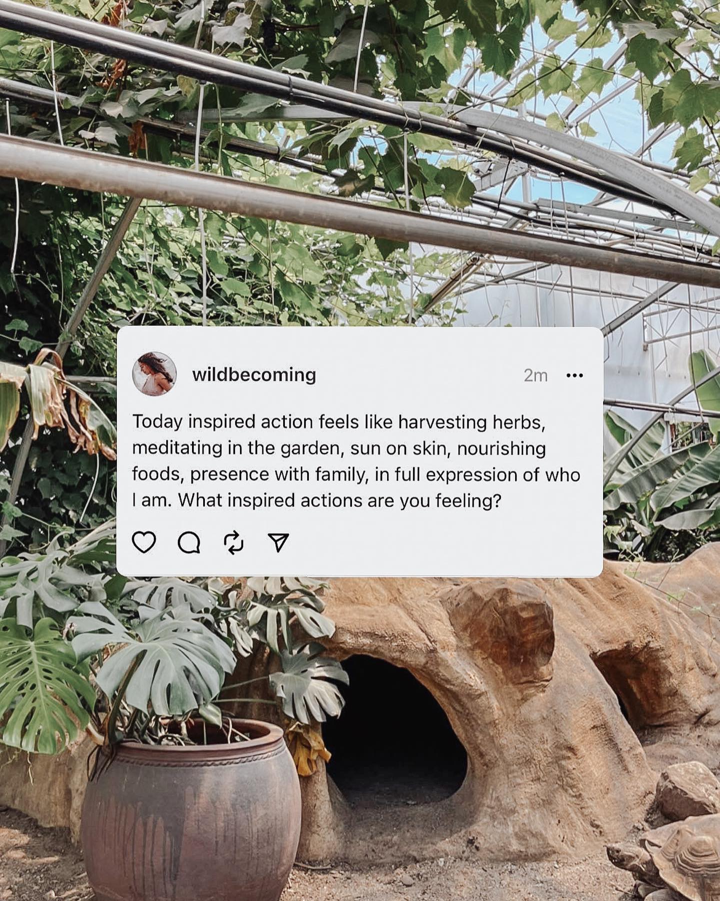 There are many ways to take inspired action, living a purposeful life starts with:
1. Am I present?
2. Am I intentional?