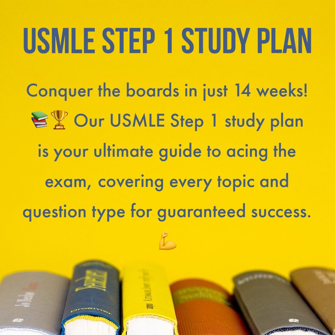 📚🔥 Ace your USMLE Step 1 with our comprehensive 14-week study plan! 🚀

🎯 Master the content, question types, and test-ta