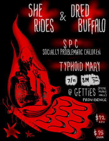 🎫: 7/11 @ Getties (Providence, RI) w/ She Rides, Dred Buffalo, & Typhoid Mary  thumbnail