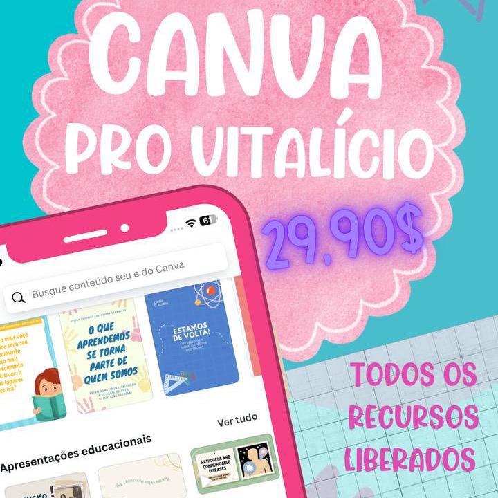 Canva PRO Vitalício- para melhorar acesso na suas imagens, molduras  thumbnail