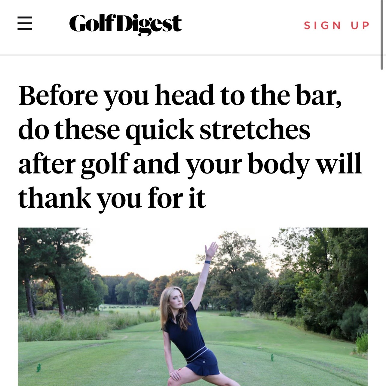 Golf Digest | Before you head to the bar, do these quick stretches after golf and your body will thank you for it thumbnail