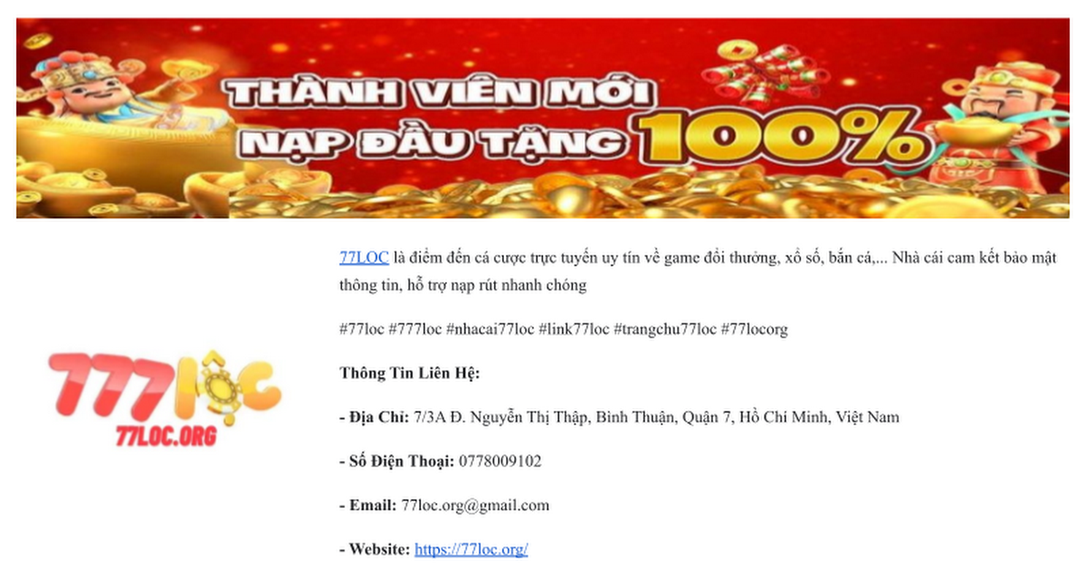 77LOC | Nhà Cái Cá Cược Uy Tín - Link Vào 77LOC Chính Thức thumbnail