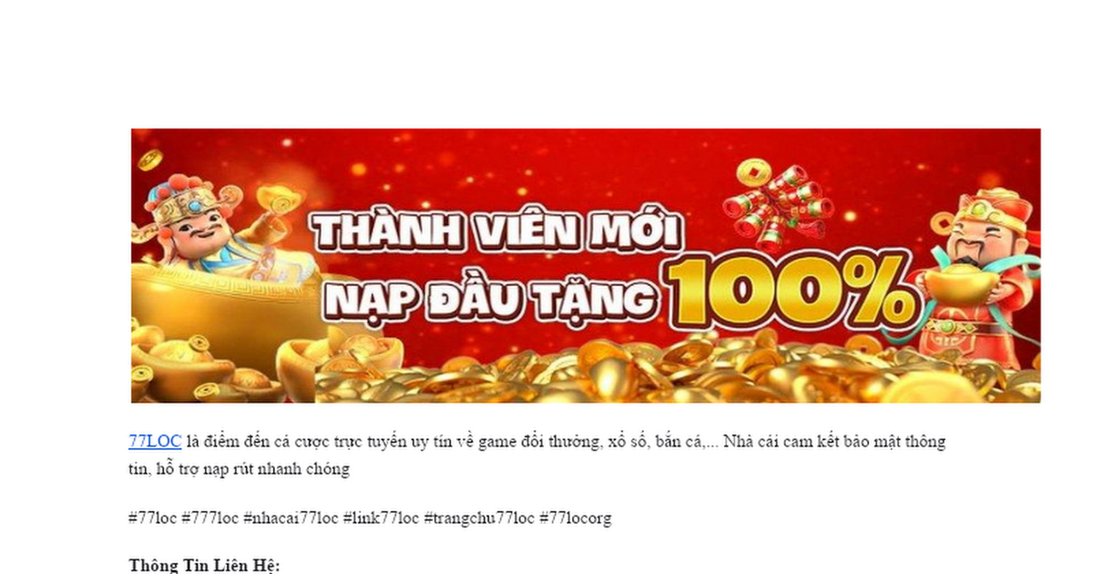 77LOC | Nhà Cái Cá Cược Uy Tín - Link Vào 77LOC Chính Thức thumbnail