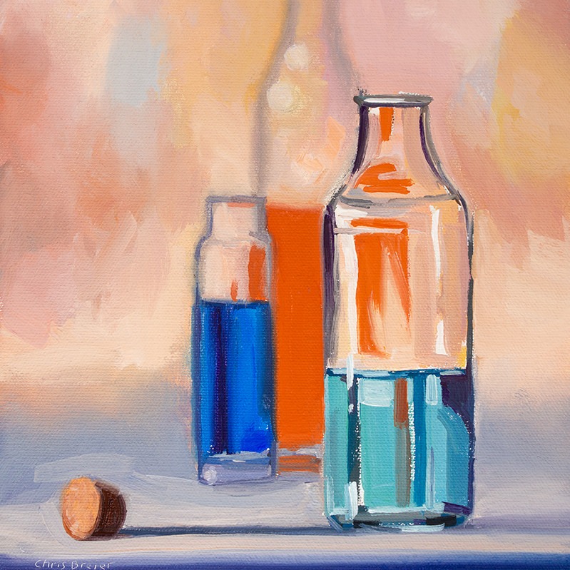 3 Bottles- still life painting from recent video thumbnail