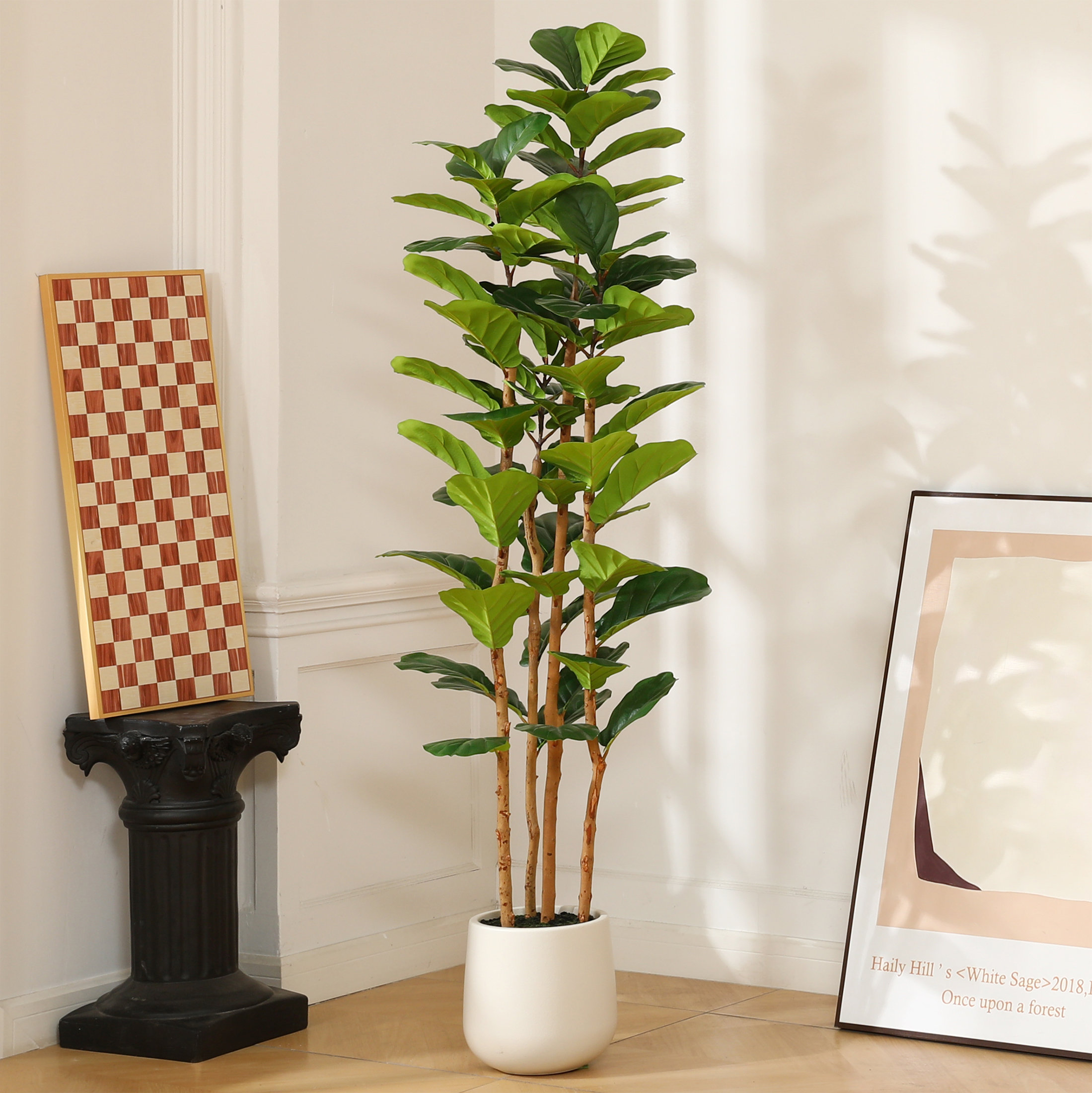Primrue Adcock  Artificial Fiddle Leaf Fig Tree with Realistic Leaves and Natural Trunk, Potted Tree & Reviews | Wayfair thumbnail