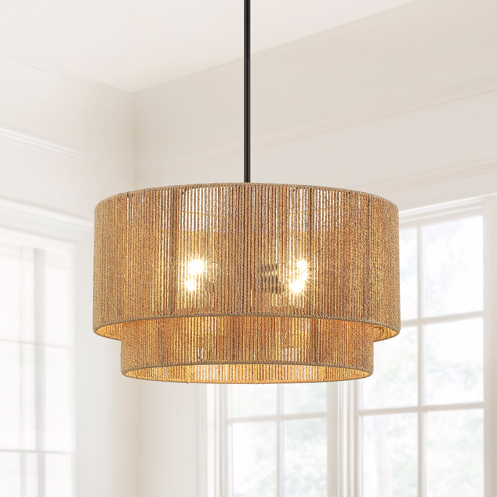 Bay Isle Home™ Nekoosa 4 - Light 22in Hand-Woven Drum Chandelier & Reviews | Wayfair thumbnail