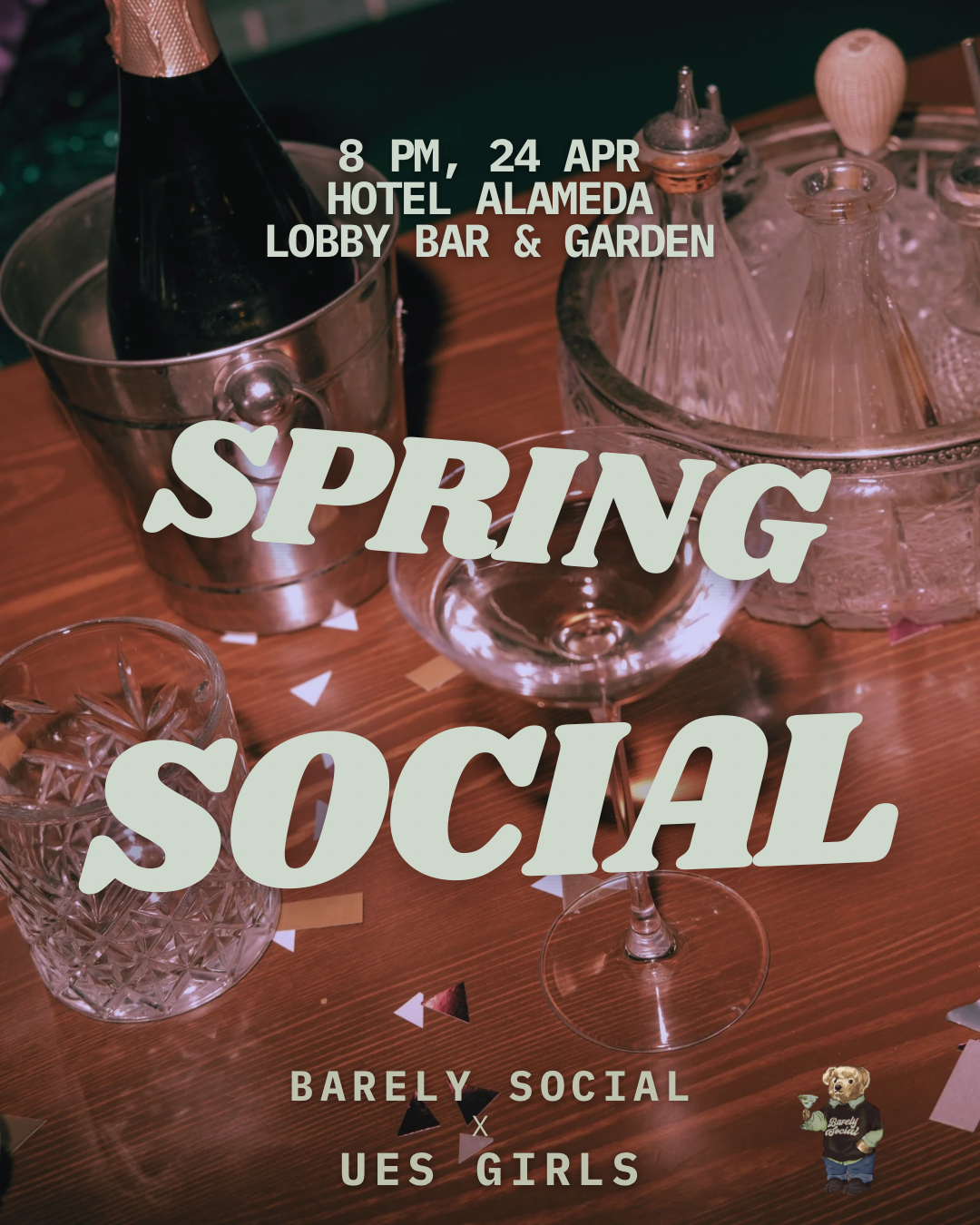 Barely social club x UES Girls Spring Social | Apr 24th | Hotel Alameda | Handstamp thumbnail