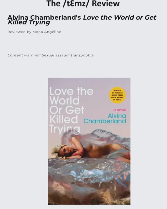 Review: Love The World or Get Killed Trying - Alvina Chamberland thumbnail