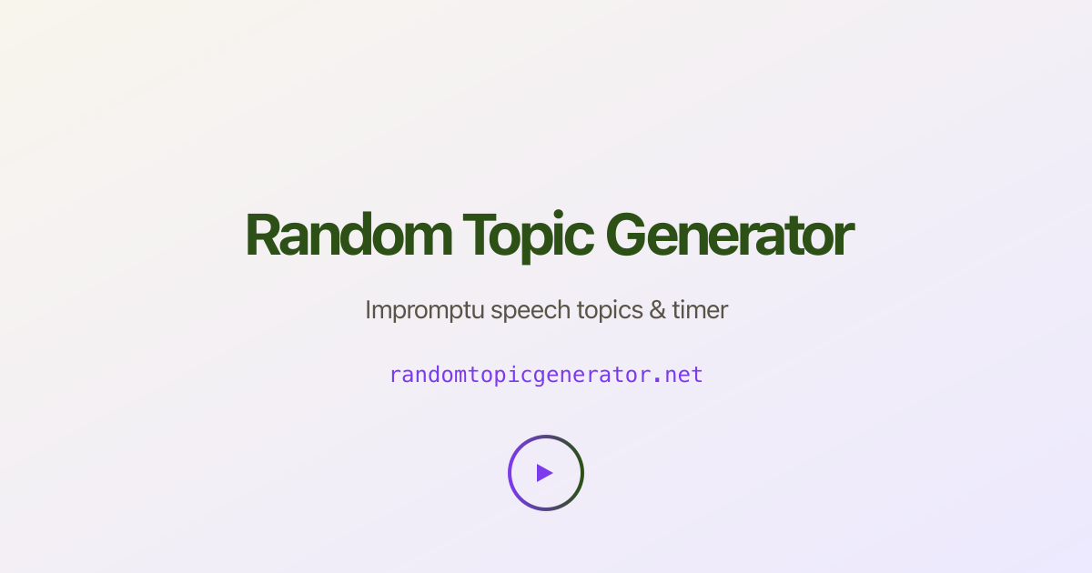 Random Topic Generator - Impromptu Speech Topics & Timer thumbnail