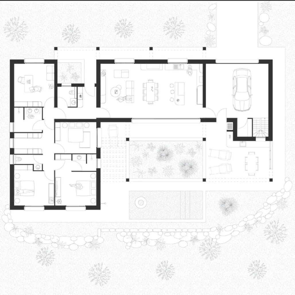 CASA SERRADO 

La casa Serrado fait cohabiter plusieurs générations sur une maison de plain pied avec une répartition jo