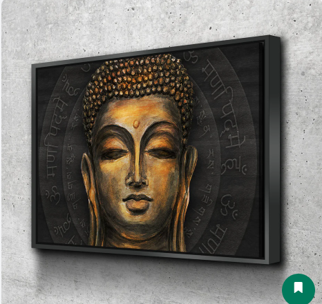 Buddha Wall Art | Buddha Canvas Painting | Large Canvas Wall Art | Smiling Buddha thumbnail