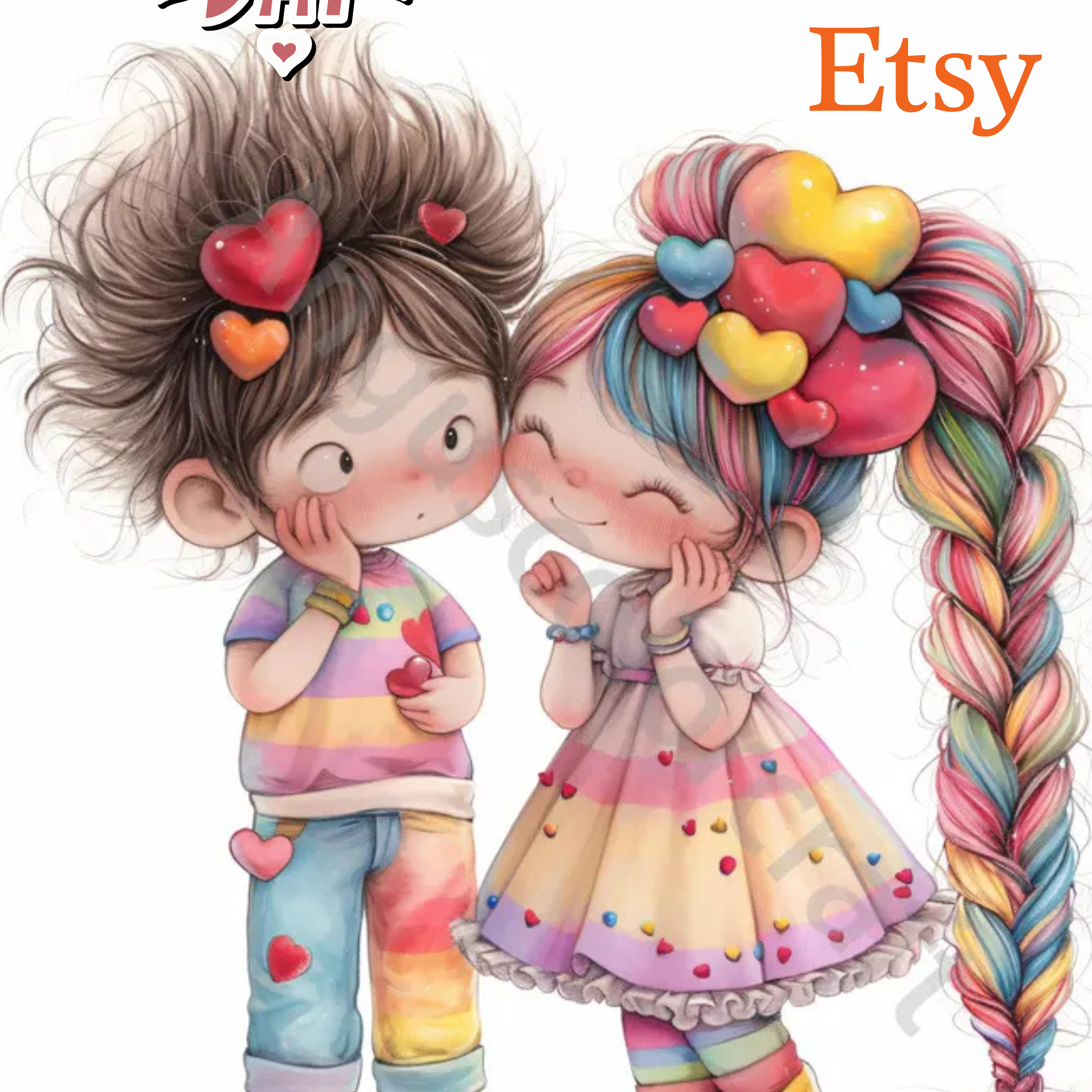 ILUSTRAÇÕES | CLIPART NAMORADOS ETSY thumbnail