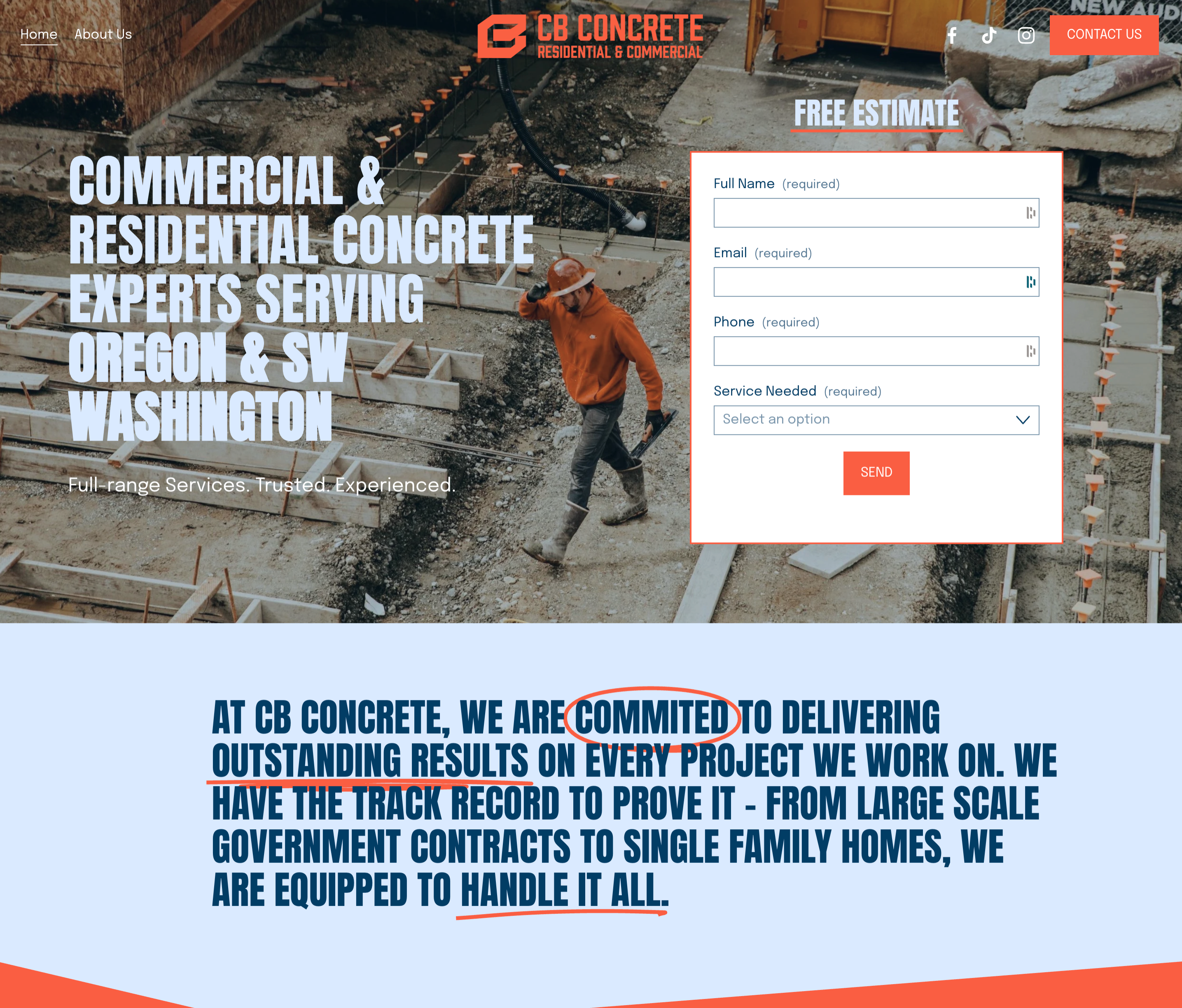 Website & Branding for  CB Concrete thumbnail