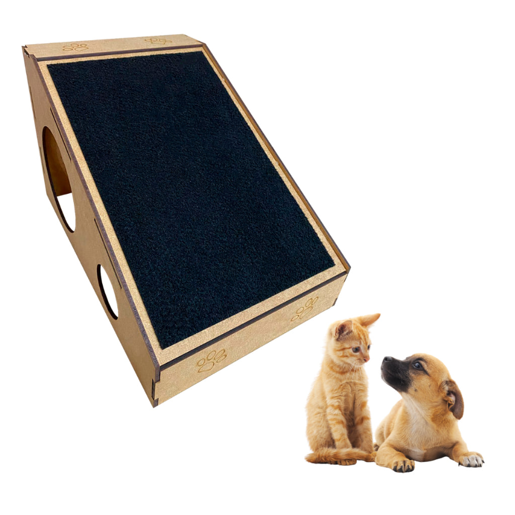 Arranhador Rampa Gatos Divertida Anti Stress Gatos Pet Madeira MDF (Ideia de Toca para Coelhos) thumbnail