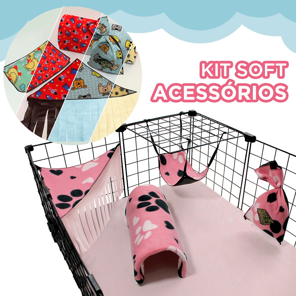 Acessórios para cercado Porquinho da Índia Coelho Toca Rede Porta Feno Tenda de Soft thumbnail