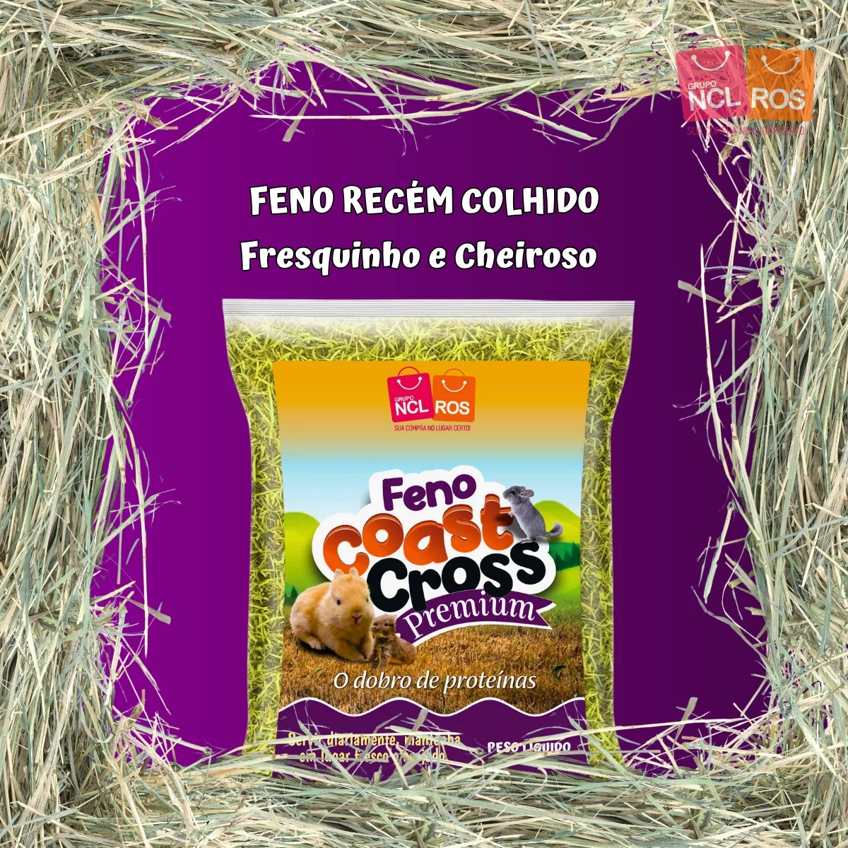 Feno Para Coelhos Roedores Em Ramos Fresquinho E Cheiroso (Mercado Livre) thumbnail