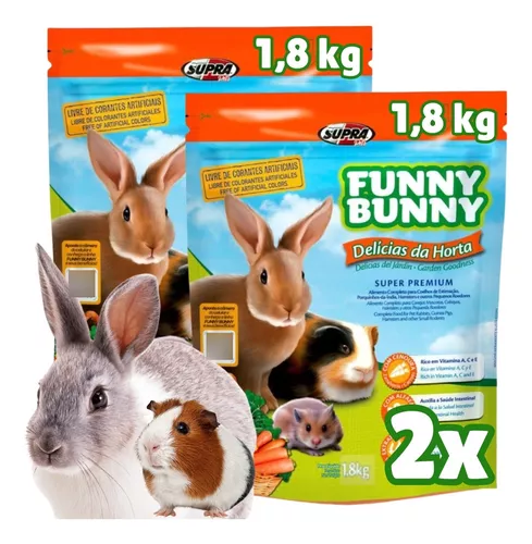 😋 Kit Ração Funny Bunny - Delícias da Horta Supra 1,8kg thumbnail