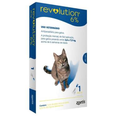 Revolution 6% para gatos/coelhos de 2,6 a 7,5kg c/1 Pipeta avulsa thumbnail