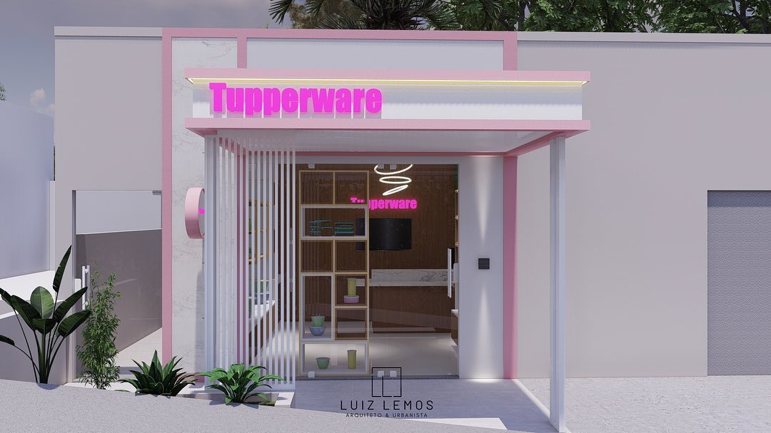 - Projeto de interiores e fachada comercial, utilizando texturas delicadas na fachada, que torna o projeto sofisticado e