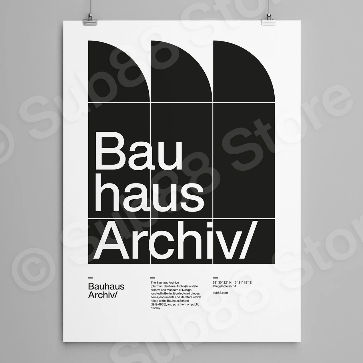 Bauhaus Archiv Helvetica Typographic Poster  thumbnail