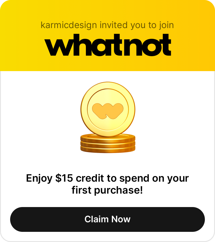 Whatnot - Invitation from karmicdesign for $15 credit thumbnail