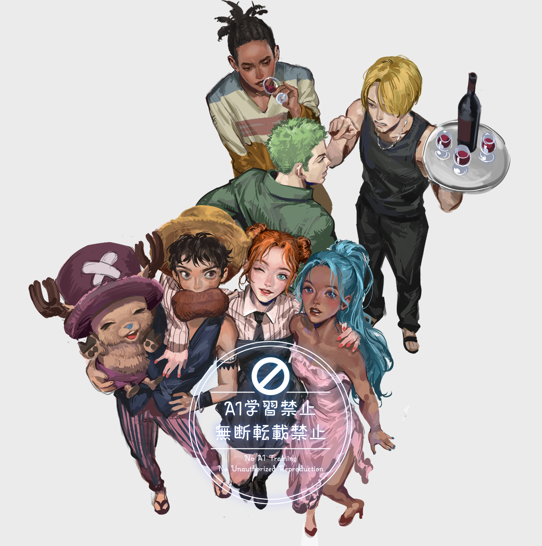 OPLA fanart (Nami,Luffy,Vivi,Chopper,Usopp,Zoro,Sanji) thumbnail