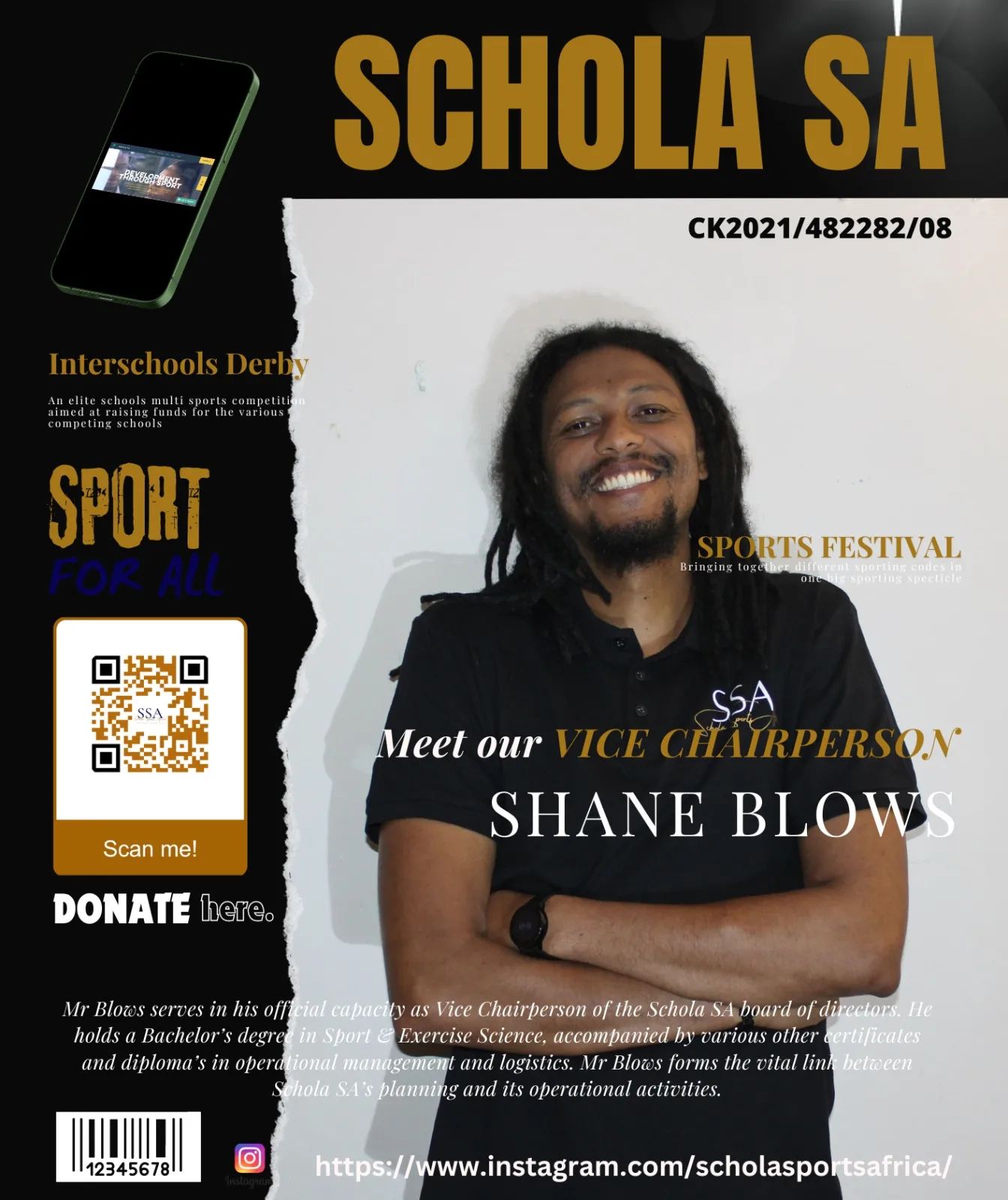 Profile of Mr. Blows our Vice Chairperson of Schola SA
Stay tuned for more of Mr. Blows!