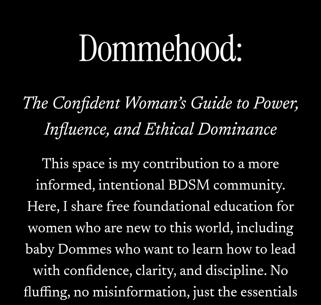 FREE LEARNING HUB Dommehood: The Confident Woman’s Guide to Power, Influence, and Ethical Dominance thumbnail