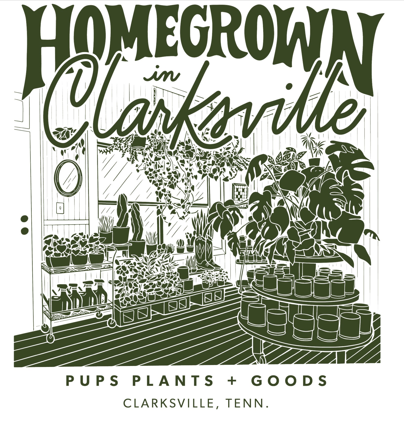 Homegrown in Clarksville Shirt *PREORDER* | Pups Plants + Goods thumbnail