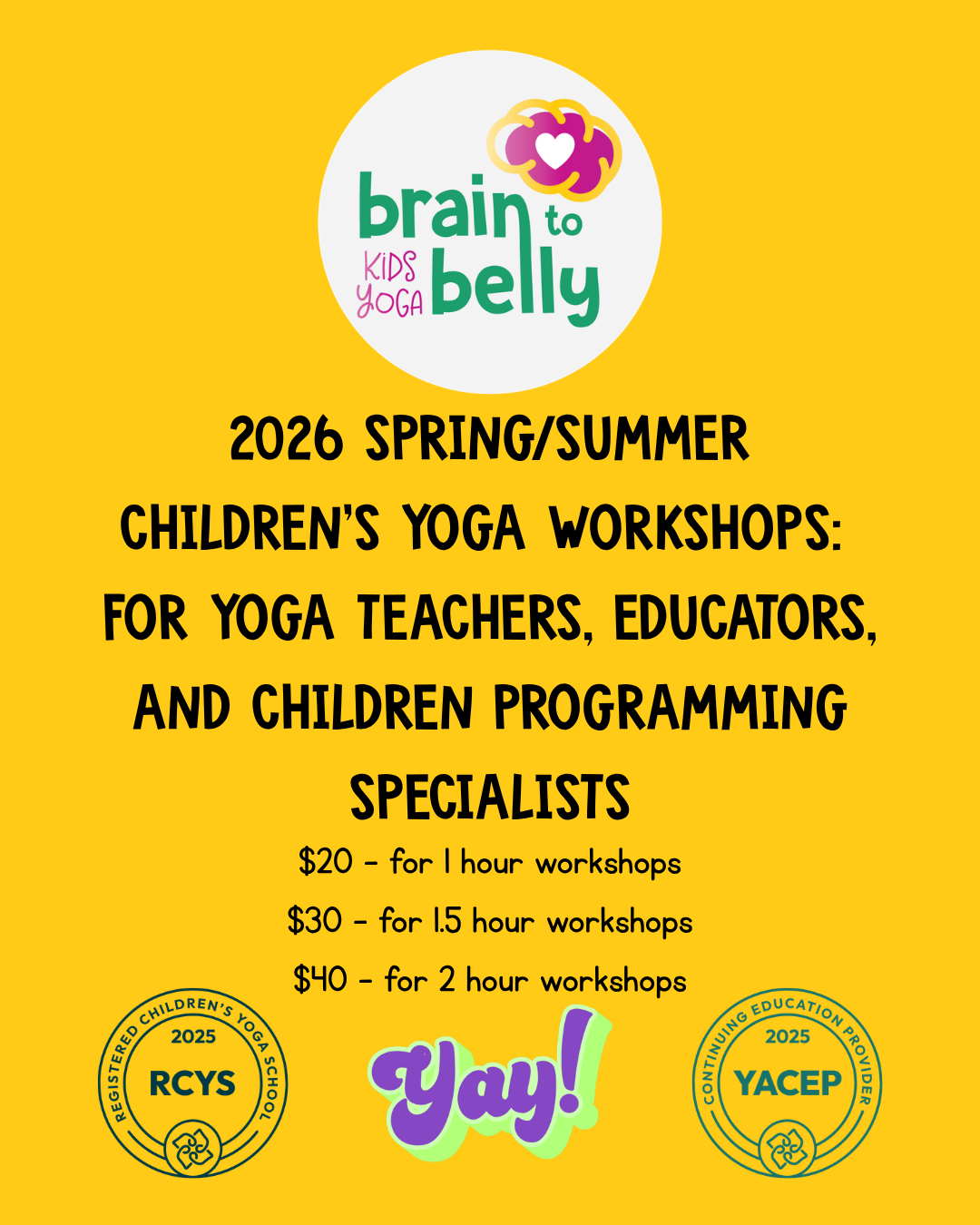 BBKY-YAY Children's Yoga Workshop Registration thumbnail