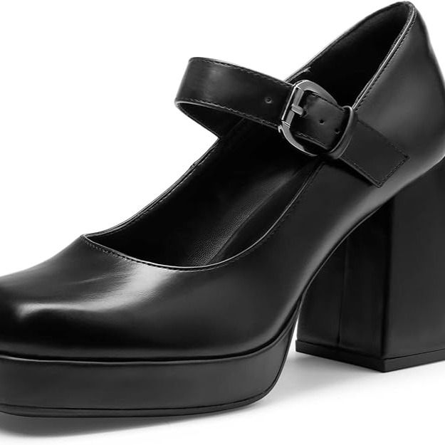 AMAZON AFFILIATE : Women's High Chunky Platform Closed Toe Mary Jane Block Heels Square Toe Strappy Dress Wedding Party Pumps Shoes thumbnail